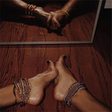 Aluminum Multi-Layer Anklet Chain Beach Sandal Jewelry