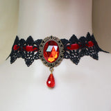 Gothic Victorian Crystal Tassel Choker Necklace