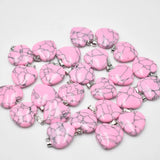 20mm Turquoise Stone Heart Pendants, 50pcs/lot