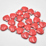 20mm Turquoise Stone Heart Pendants, 50pcs/lot