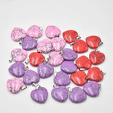 20mm Turquoise Stone Heart Pendants, 50pcs/lot