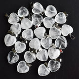 Heart-shaped Natural Stone Crystal Charms for Jewelry Making 50pcs/lot