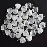 Heart-shaped Natural Stone Crystal Charms for Jewelry Making 50pcs/lot