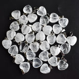 Heart-shaped Natural Stone Crystal Charms for Jewelry Making 50pcs/lot