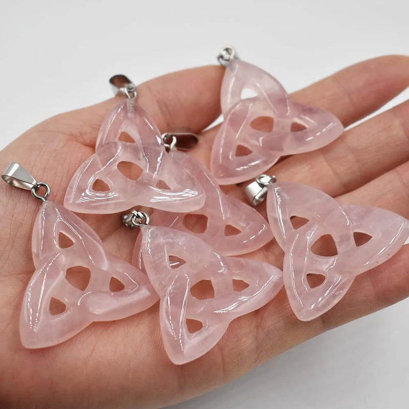 Stone Roses Quartz Charm Pendants for Jewelry Making