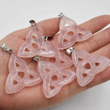 Stone Roses Quartz Charm Pendants for Jewelry Making