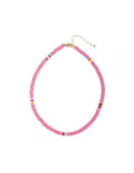 Pink Rope Necklace for Women Men Bohemian Rainbow Couple Jewelry
