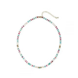 Pink Rope Necklace for Women Men Bohemian Rainbow Couple Jewelry
