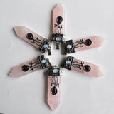 Pink Quartz Crystal Point Pendulum Chakra Pendant 6pcs/lot