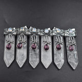 Natural Stone Crystal Point Pendulum Chakra Pendant 6pcs/lot