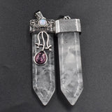 Natural Stone Crystal Point Pendulum Chakra Pendant 6pcs/lot