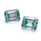5.5*4MM VVS1 Green Moissanite Ring Earrings Set