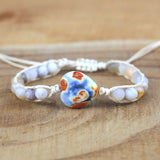 Heart Charm Amazonite Macrame Bracelet