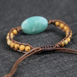 Amazonite Charm Wrap Bracelet Boho Yoga Jewelry