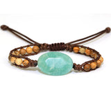 Amazonite Charm Wrap Bracelet Boho Yoga Jewelry
