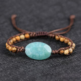 Amazonite Charm Wrap Bracelet Boho Yoga Jewelry