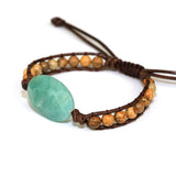 Amazonite Charm Wrap Bracelet Boho Yoga Jewelry