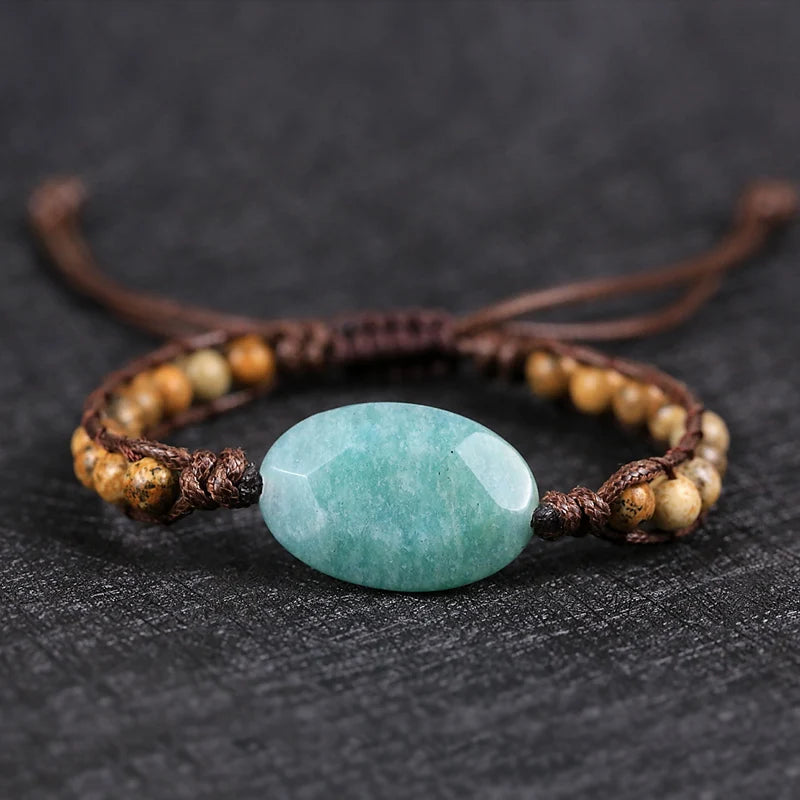Amazonite Charm Wrap Bracelet Boho Yoga Jewelry