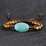 Amazonite Charm Wrap Bracelet Boho Yoga Jewelry