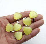 20mm Cat Eye Stone Heart Pendants for DIY Jewelry Making - 12pcs