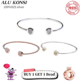 925 Sterling Silver Snake Chain Charm Bracelet for Women DIY Jewelry