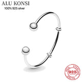 925 Sterling Silver Pan Bracelet Charm Bangle for DIY Jewelry