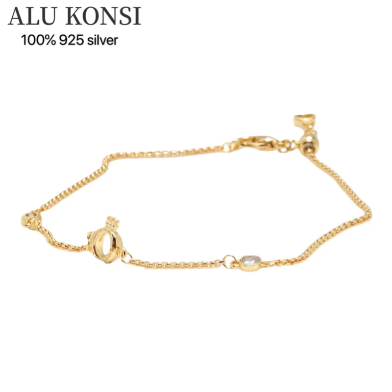 925 Silver Pan Hand Cat Catenary Snake Chain Charm for Women