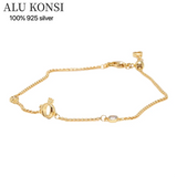 925 Silver Pan Hand Cat Catenary Snake Chain Charm for Women