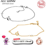 925 Silver Pan Hand Cat Catenary Snake Chain Charm for Women