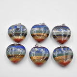 7 Natural Amethysts Heart Shape Pendants for Jewelry Making