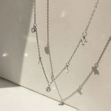 925 Silver Star Water Drop Tassel Choker Necklace for Women