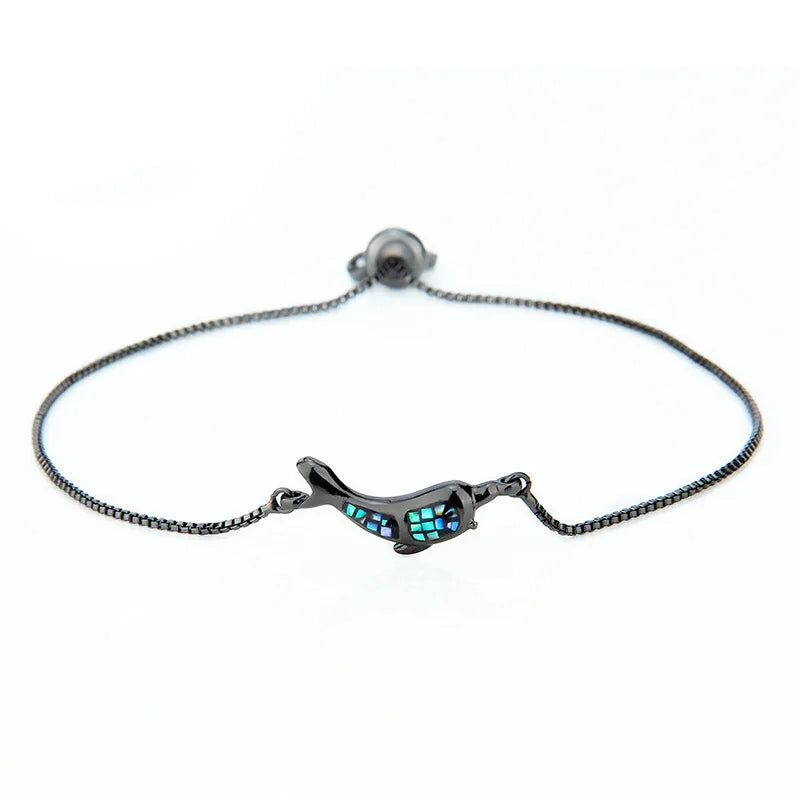 Micro Inlaid Shellfish Zircon Dolphin Pendant Bracelet