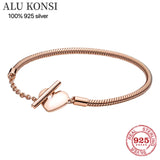 925 Silver Pan Bracelet For Women DIY Wedding Jewelry