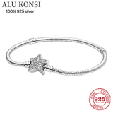 925 Silver Pan Bracelet For Women DIY Wedding Jewelry