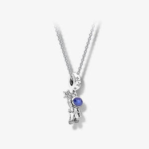 925 Silver Pan Necklace For Women Princess Crystal Couple DIY Wedding Jewelry