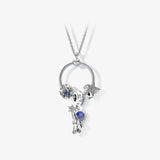 925 Silver Pan Necklace For Women Princess Crystal Couple DIY Wedding Jewelry