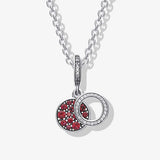 Fancy 925 Silver Pan Necklace with Princess Crystal for Women