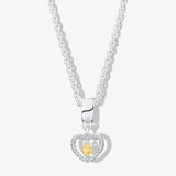 925 Silver Pan Necklace Crystal