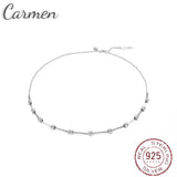 925 Silver Pan Necklace for Women Princess Crystal DIY Wedding Jewelry