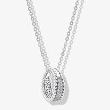 925 Silver Pan Necklace Crystal