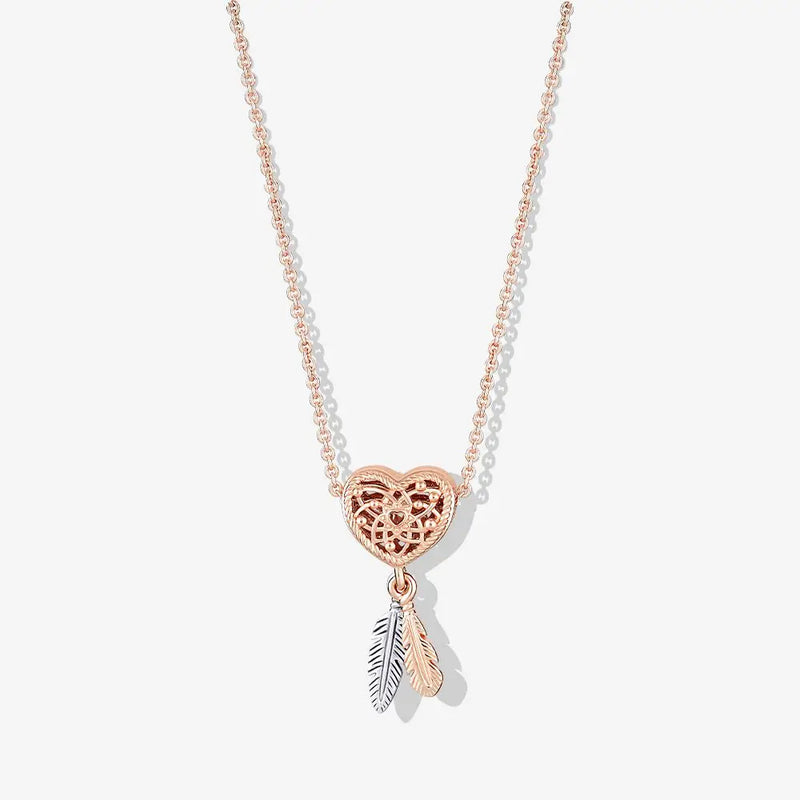 925 Silver Pan Necklace Crystal