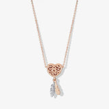 925 Silver Pan Necklace Crystal