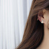 Duck Stud Earrings Zircon 14K Plated Women Jewelry