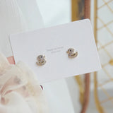 Duck Stud Earrings Zircon 14K Plated Women Jewelry
