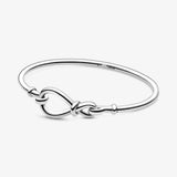 Heart-Shaped Snake Chain 925 Sterling Silver Bracelet