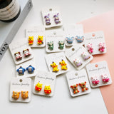 Kids' Clip-On Earrings - Cute Cartoon Animal Designs - No Piercing Needed