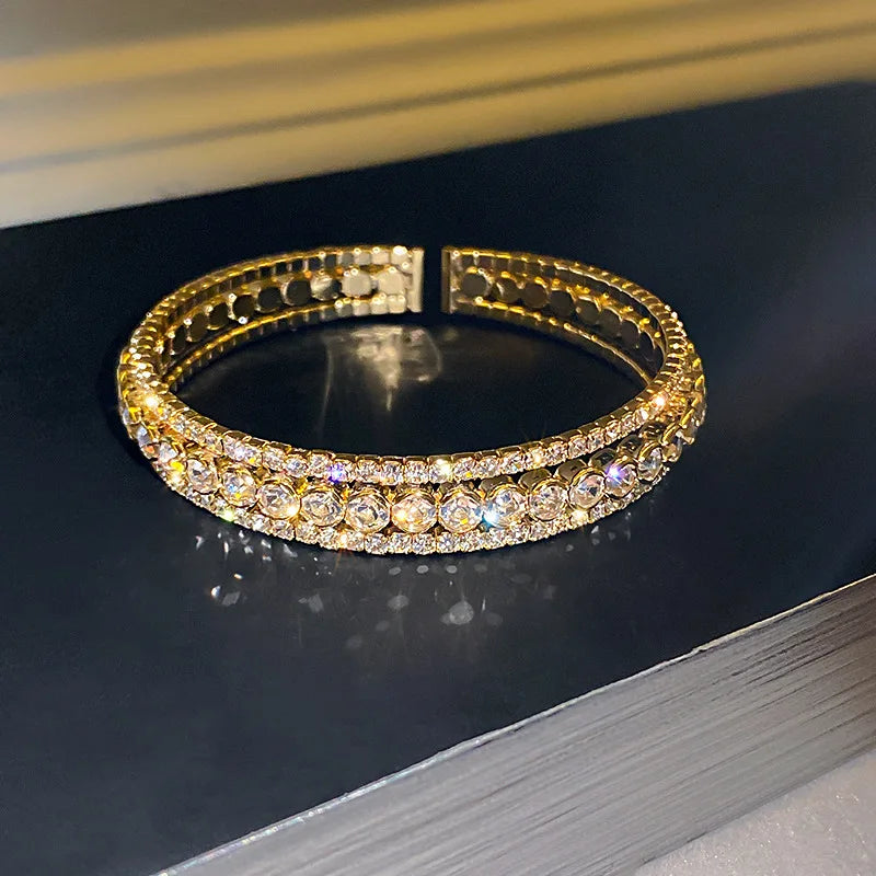 Exaggerated Diamond Open Bracelet European American Flash