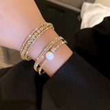 Exaggerated Diamond Open Bracelet European American Flash