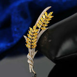 Cubic Zircon Wheat Ear Bridal Brooch Pin