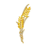 Cubic Zircon Wheat Ear Bridal Brooch Pin
